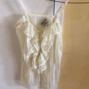 Who A U Cream Lacey top